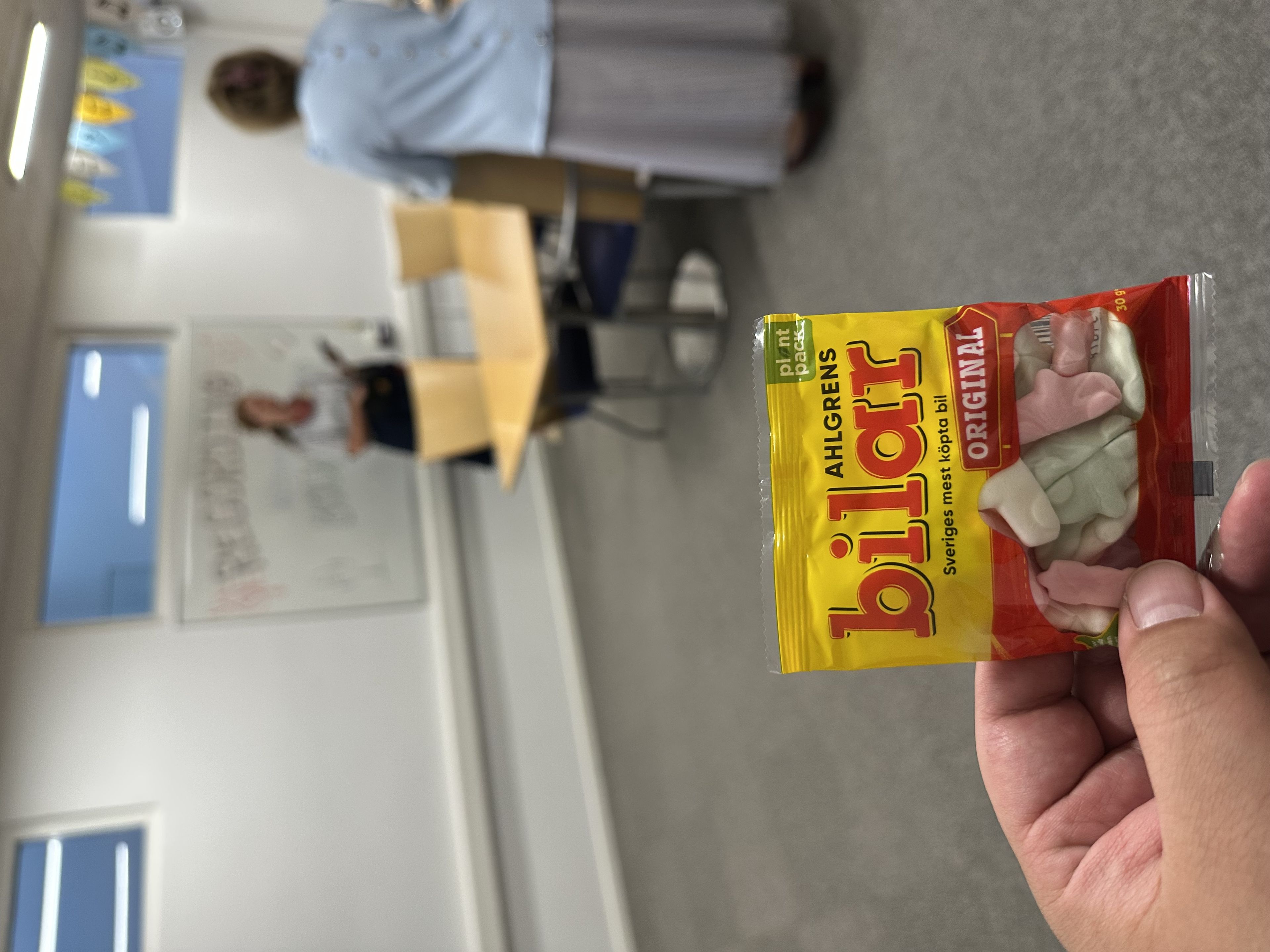 If you answer a question right, you get Swedish candy. Off you get it wrong, German licorice