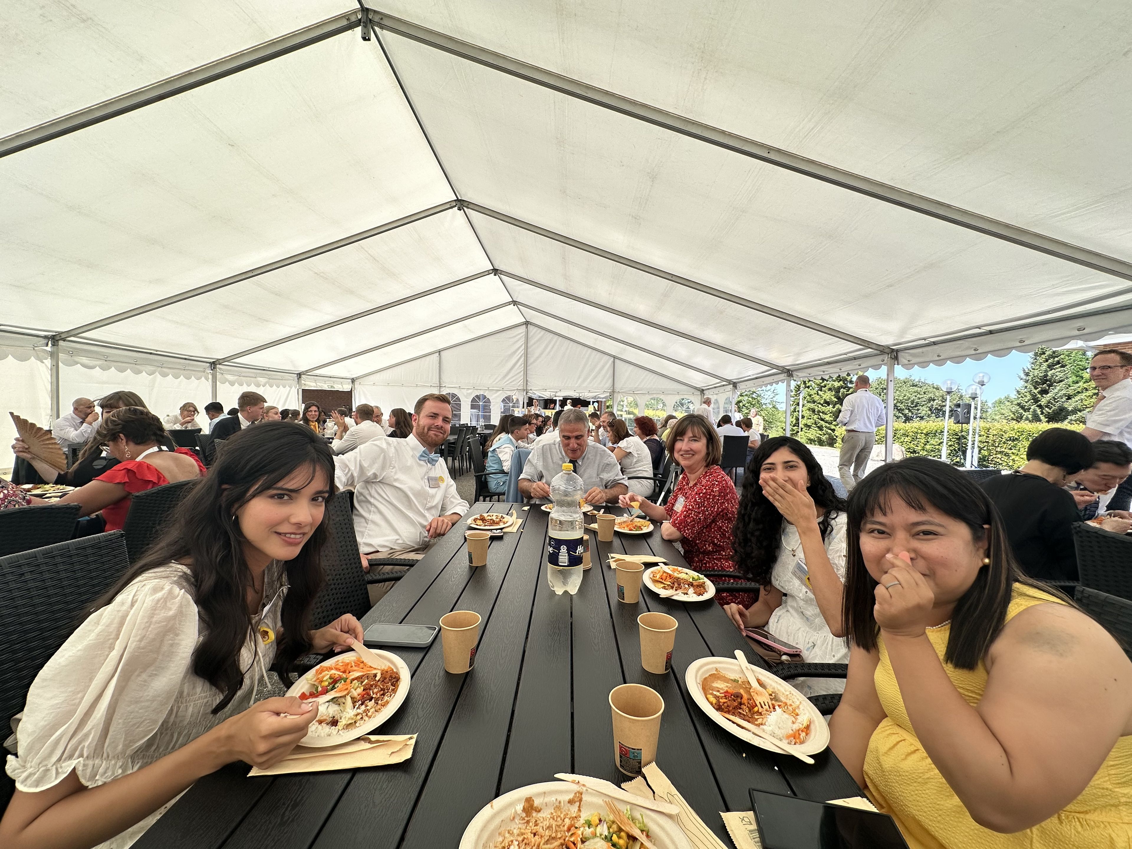 Our tour group enjoying a lunch